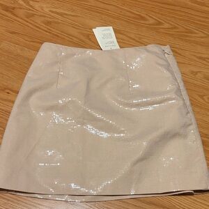 Sequin Beige Mini Skirt